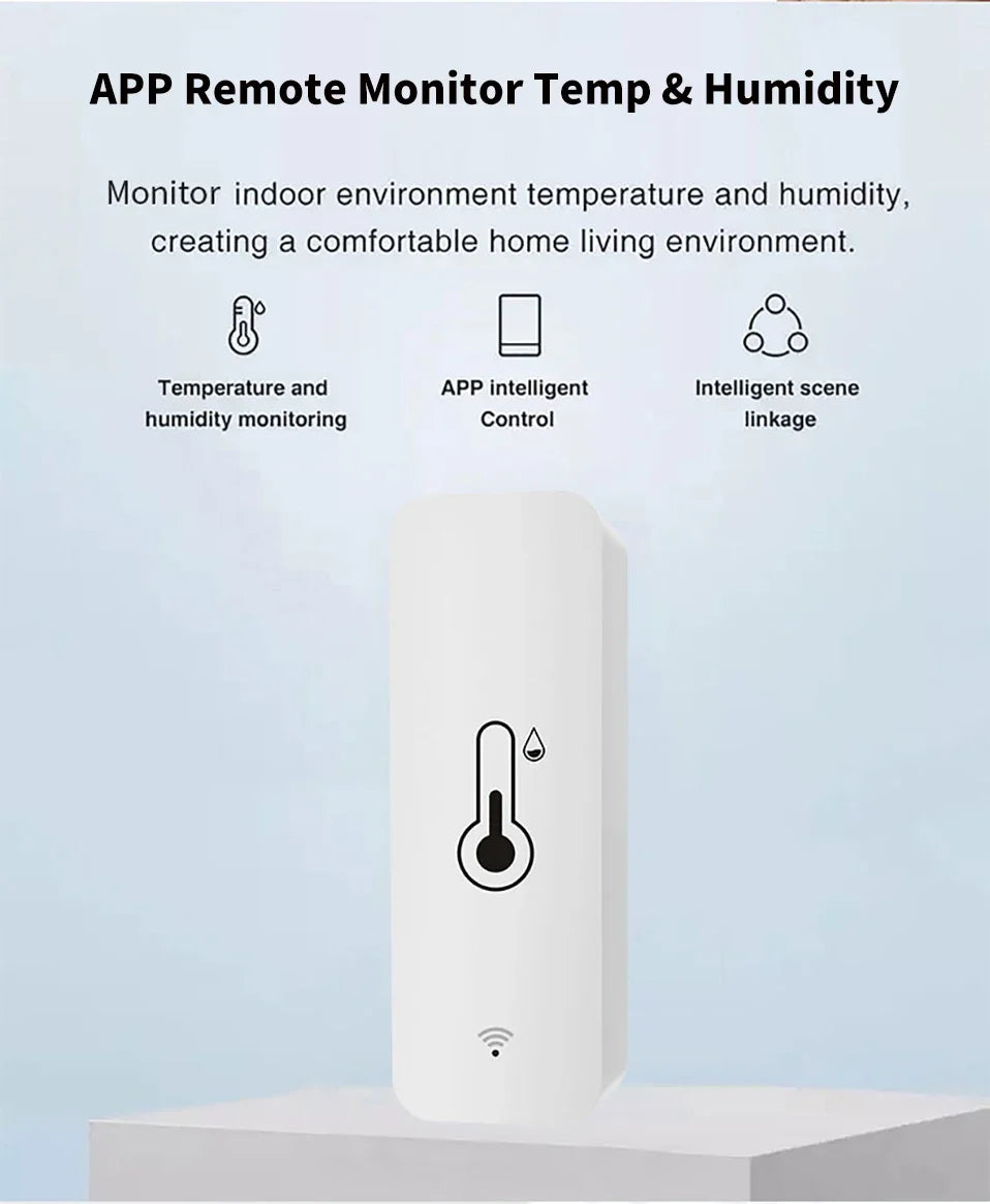 ZigBee 3.0 Smart Temperature And Humidity Sensor Tuya WiFi Indoor Hygrometer APP Monitor Real-time Updates APP Amart Home Alexa