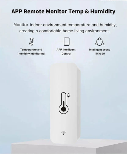 ZigBee 3.0 Smart Temperature And Humidity Sensor Tuya WiFi Indoor Hygrometer APP Monitor Real-time Updates APP Amart Home Alexa