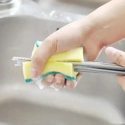 Kitchen Dishwashing Sponge Soft Absorbent Clean Rub Pot Rust Scouring Pad Removing Kits Household Cleaning Brush Sponge