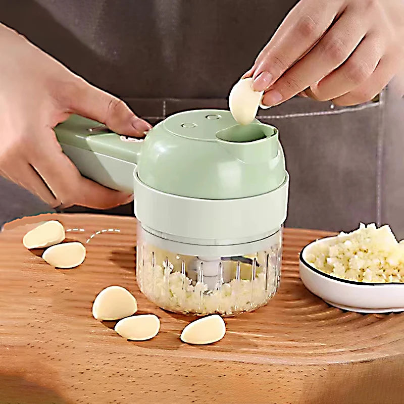 5 in 1 Electric Vegetable Cutter Set  Portable, Rechargeable, Wireless Food Processor & Chopper Machine for Pepper, Garlic& Meat