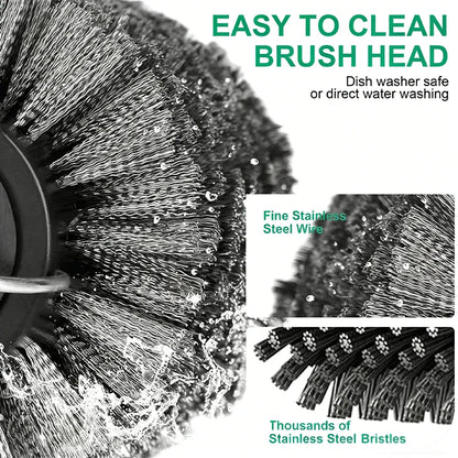 BBQ Grill Brush 3-Speed Settings Electric Grill Brush,180° Adjustable Head,90 Mins Grill Cleaner for Outdoor Griddles Smokers