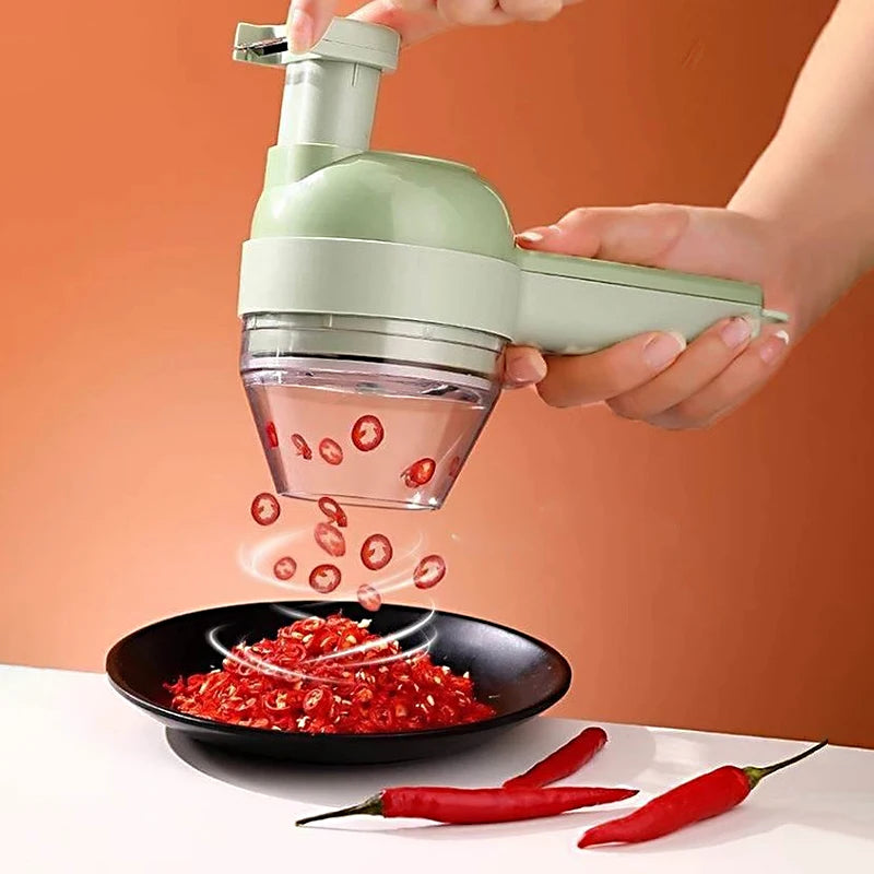 5 in 1 Electric Vegetable Cutter Set  Portable, Rechargeable, Wireless Food Processor & Chopper Machine for Pepper, Garlic& Meat