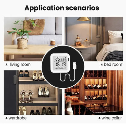 Tuya WiFi Temperature Humidity Smart Sensor With Backlight for Smart Home Var SmartLife Work with Alexa Google Assistant
