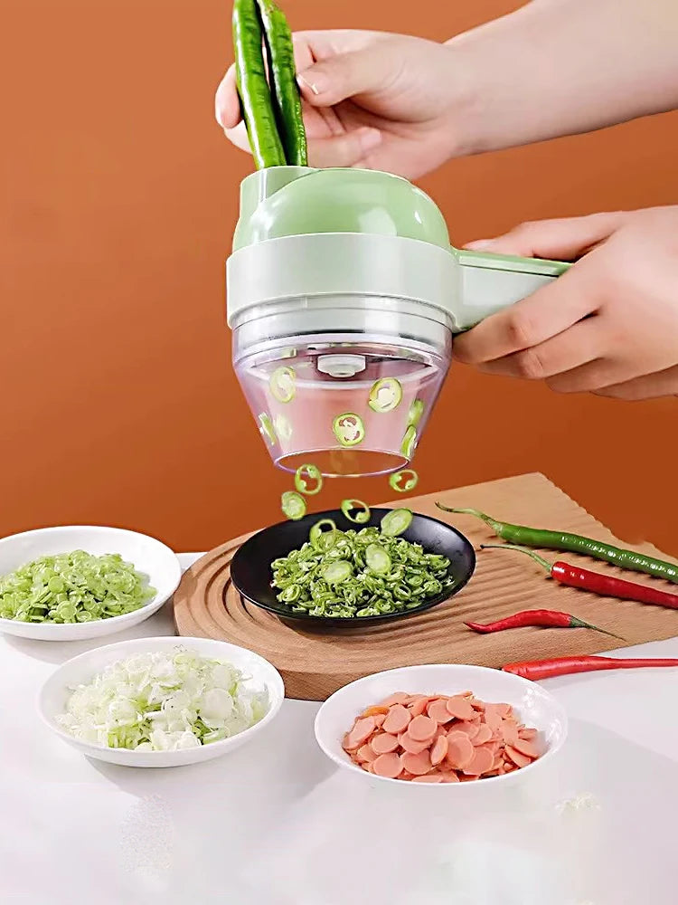 5 in 1 Electric Vegetable Cutter Set  Portable, Rechargeable, Wireless Food Processor & Chopper Machine for Pepper, Garlic& Meat