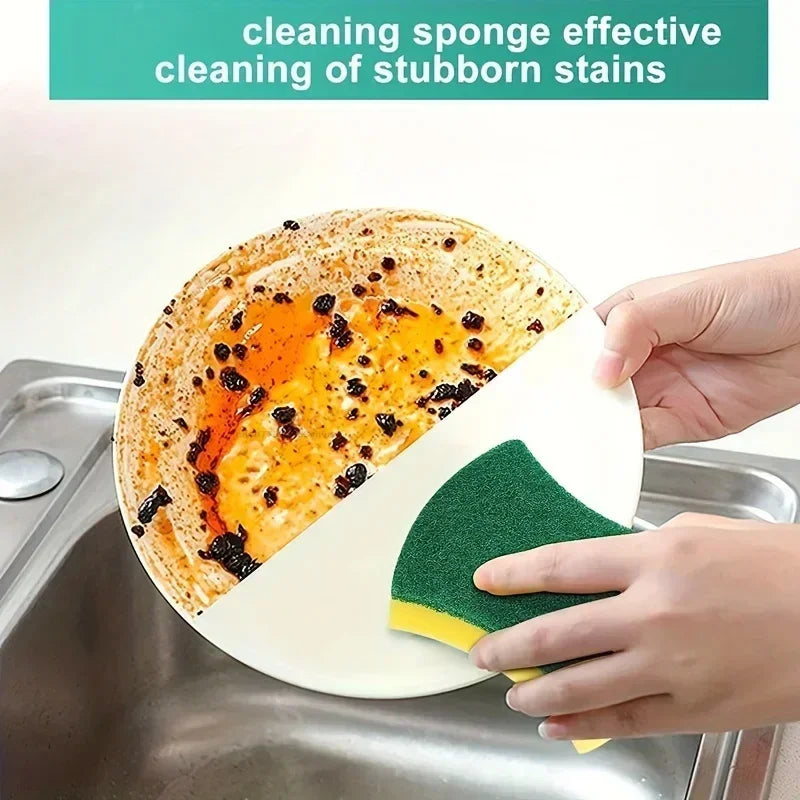 Kitchen Dishwashing Sponge Soft Absorbent Clean Rub Pot Rust Scouring Pad Removing Kits Household Cleaning Brush Sponge