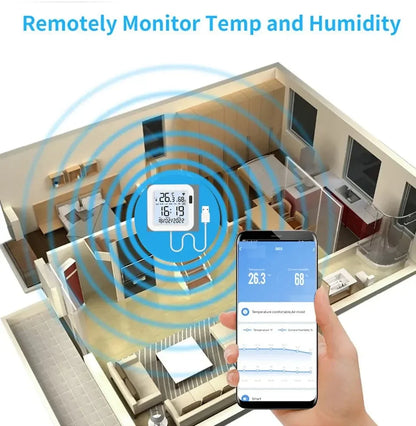 Tuya WiFi Temperature Humidity Smart Sensor With Backlight for Smart Home Var SmartLife Work with Alexa Google Assistant