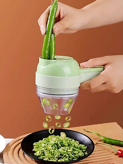 5 in 1 Electric Vegetable Cutter Set  Portable, Rechargeable, Wireless Food Processor & Chopper Machine for Pepper, Garlic& Meat