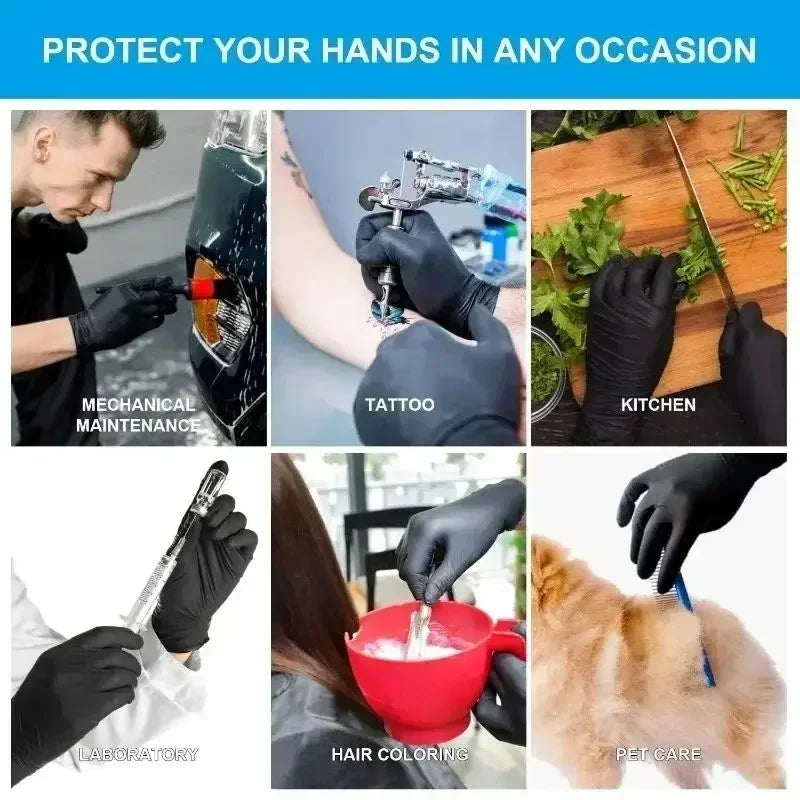 Disposable Nitrile Waterproof Gloves Dish Washing Kitchen Household Gloves Dog Wash Cleaning Glove for Food Working Latex Gloves