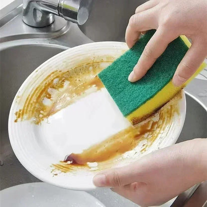 Kitchen Dishwashing Sponge Soft Absorbent Clean Rub Pot Rust Scouring Pad Removing Kits Household Cleaning Brush Sponge