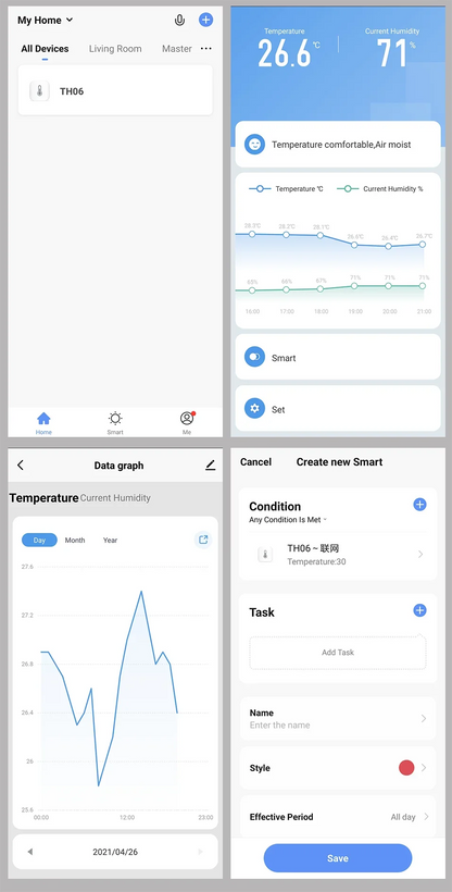 ZigBee 3.0 Smart Temperature And Humidity Sensor Tuya WiFi Indoor Hygrometer APP Monitor Real-time Updates APP Amart Home Alexa