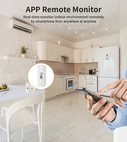 ZigBee 3.0 Smart Temperature And Humidity Sensor Tuya WiFi Indoor Hygrometer APP Monitor Real-time Updates APP Amart Home Alexa