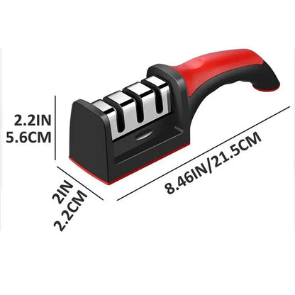 3-Segment Knife Sharpener Knife Sharpeners for Kitchen Knives Stainless Steel Three-Purpose Sharpening Stone for Kitchen Tools
