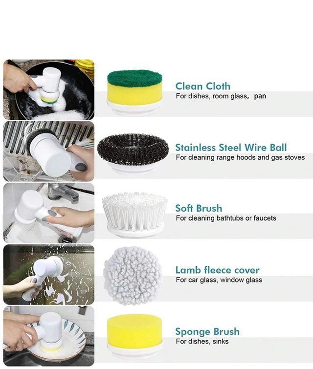 Cordless Household Spin Scrubber Kitchen Gadgets Hair Brushes Bathroom Broom Toilet  Multipurpose Cleaning Brush  Electric Mops