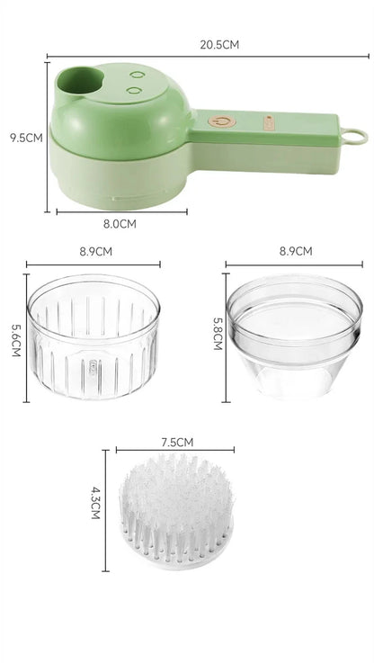 Handheld 4-in-1 Wireless Electric Vegetable Cutter Set Garlic Masher Food Chopper Meat Grinder Machine for Kitchen