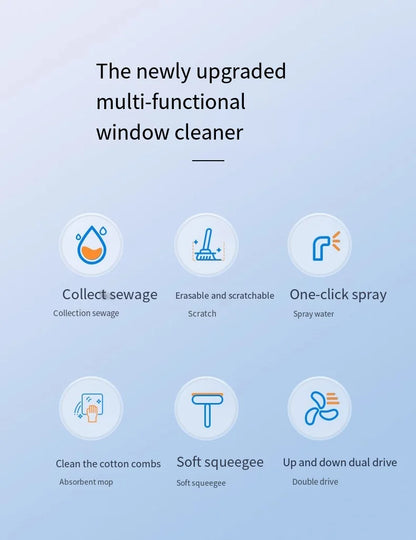 Multifunctional Electric Cordless Window Cleaner Machine White Cordless Rechargeable Automatic Portable Glass Cleaner Tools
