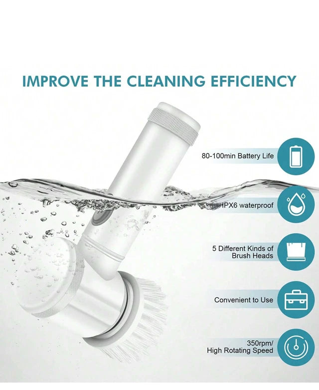 Cordless Household Spin Scrubber Kitchen Gadgets Hair Brushes Bathroom Broom Toilet  Multipurpose Cleaning Brush  Electric Mops
